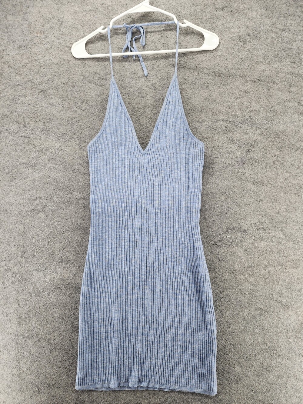 Abercrombie Fitch Dress Womens XL Sleeveless V Neck Blue Ribbed